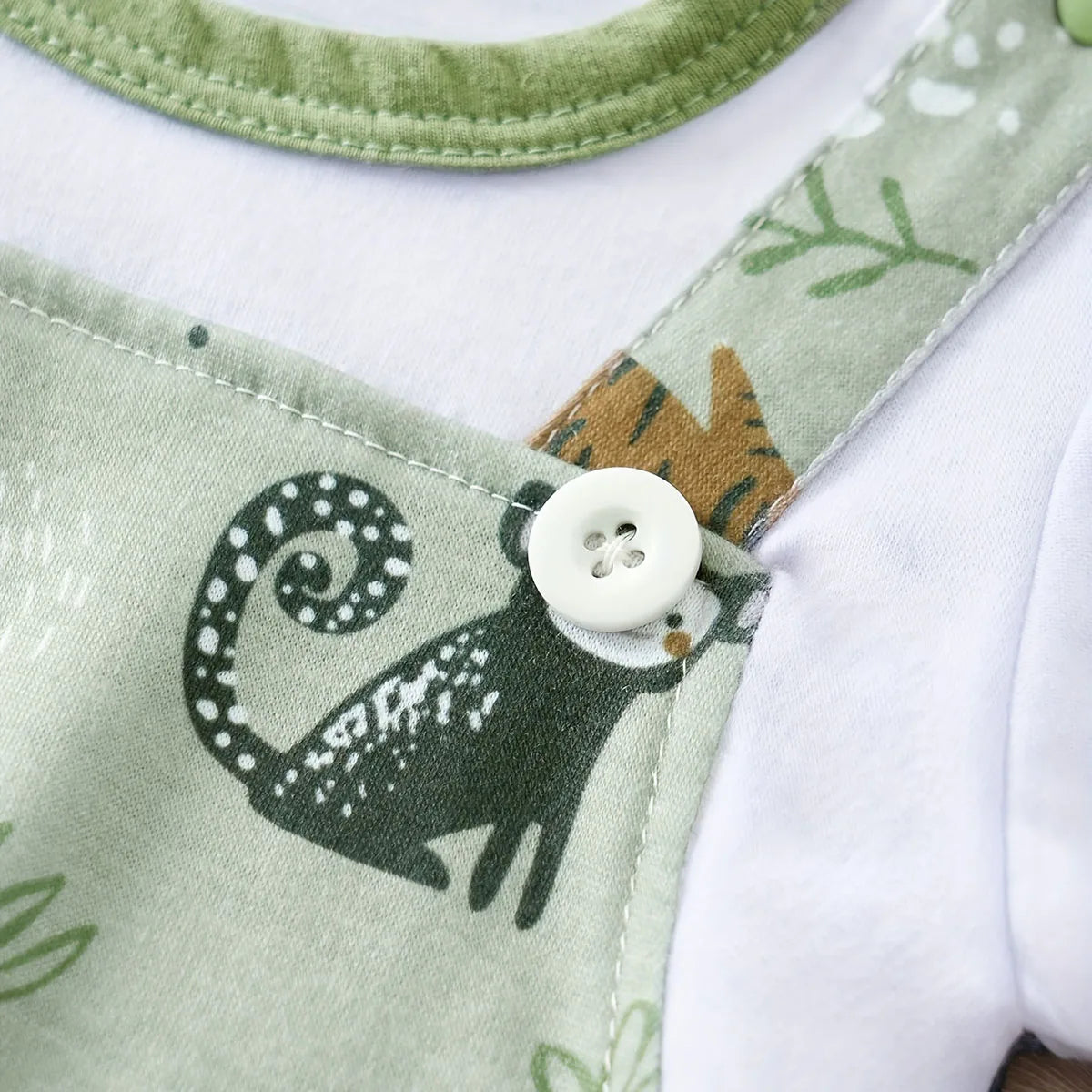 Baby Zoo Print Romper Set – Soft Two-Piece Style Outfit (0–18M)    Mimou Babywear