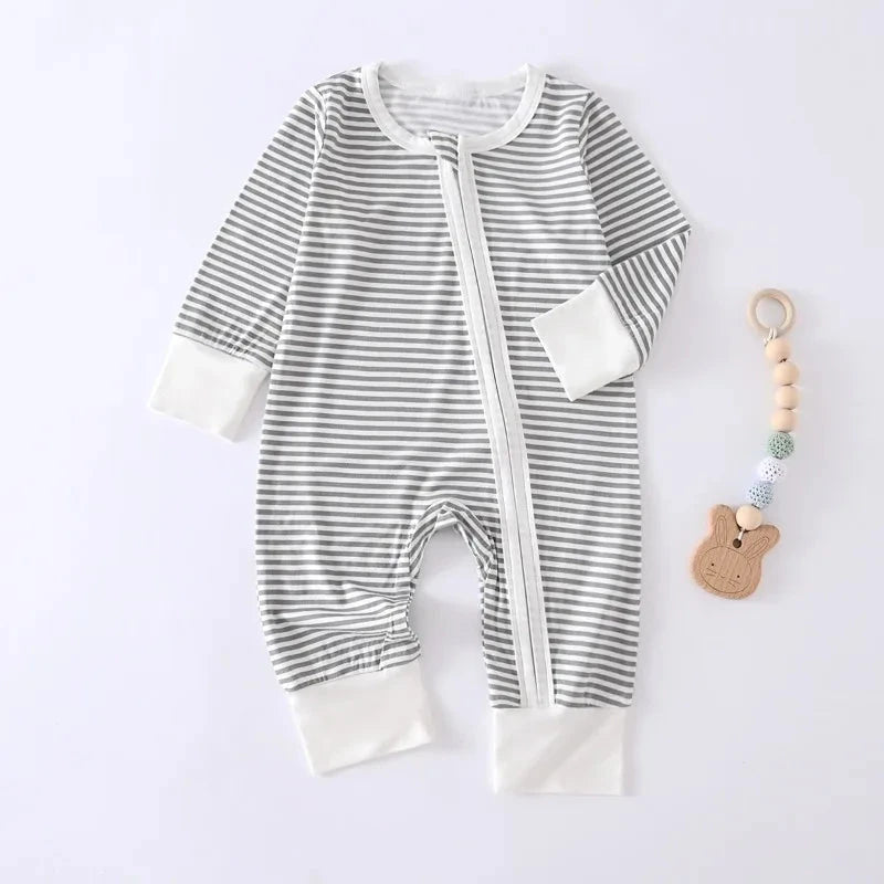 Bamboo Fiber Long Sleeve Baby Romper – Soft One-Piece (3-12M)    Mimou Babywear
