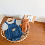 Bear Denim Baby Overalls – Cotton Short Overalls for Boys & Girls | Summer Outfit    Mimou Babywear