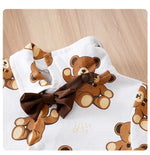 Bear Print Baby Summer Outfit Set with Short Sleeve Top (0–18M)    Mimou Babywear