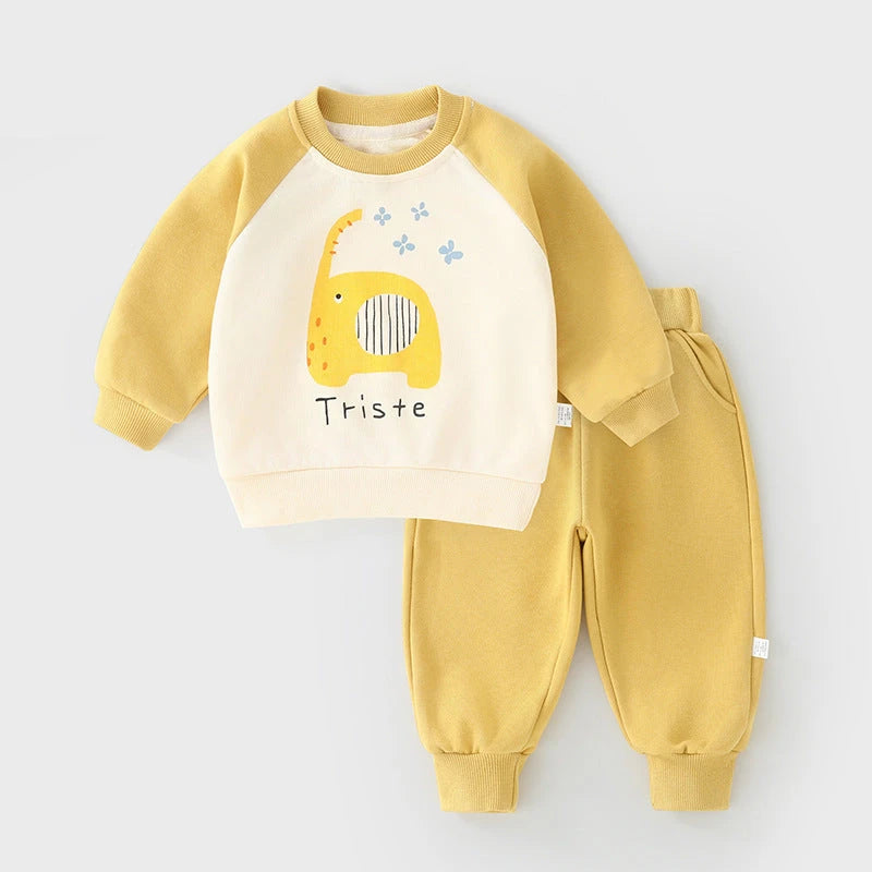 Bear Sweatshirt & Jogger Set (2-Piece, 6M-3Y)   Yellow / 80cm Mimou Babywear