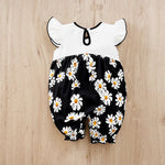 Black Daisy Baby Girl Sleeveless Romper (0–18M)    Mimou Babywear