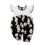 Black Daisy Baby Girl Sleeveless Romper (0–18M)    Mimou Babywear