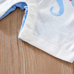 Blue Octopus Baby Romper Outfit with Striped Tee (0–18M)    Mimou Babywear