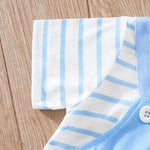 Blue Octopus Baby Romper Outfit with Striped Tee (0–18M)    Mimou Babywear