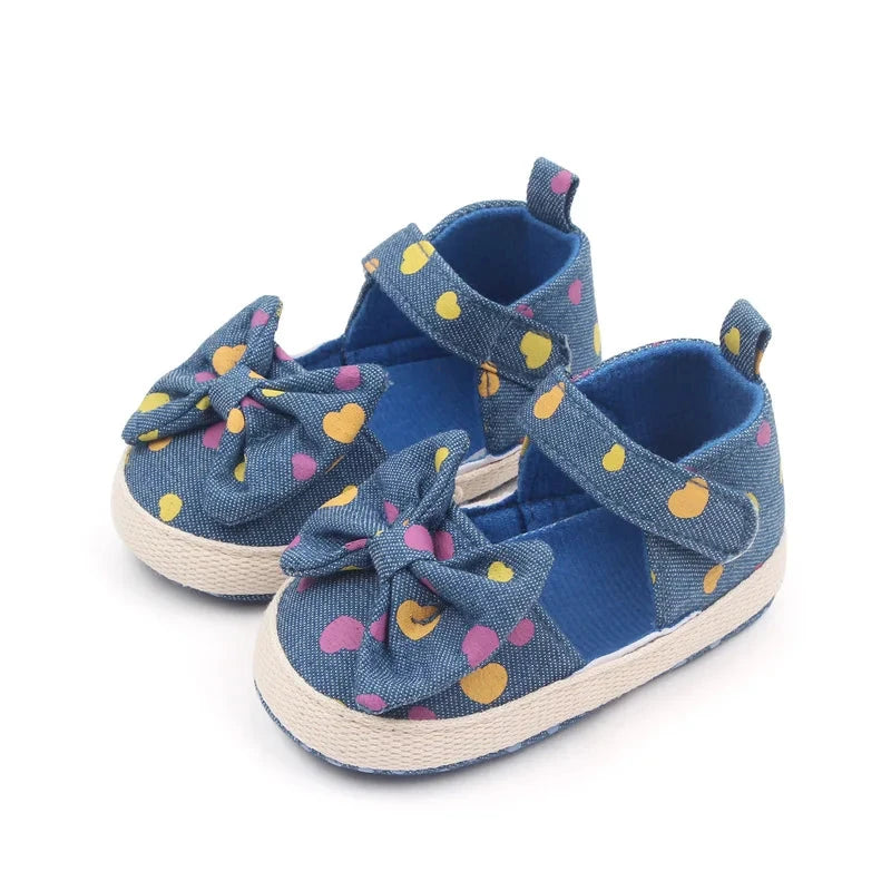 Bow Baby Girl Shoes with Soft Sole and Non-Slip Design (0–18M)    Mimou Babywear