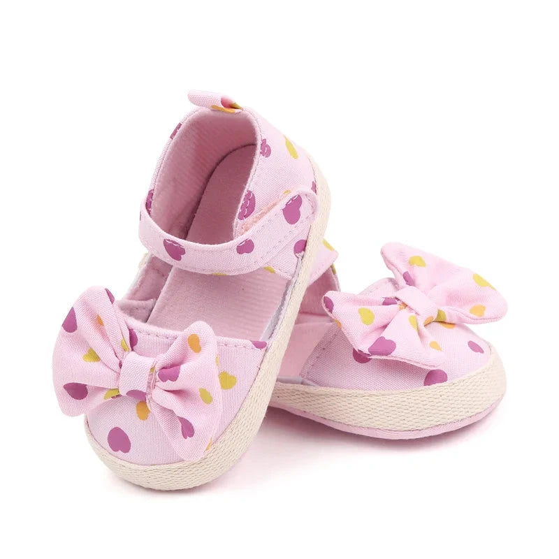 Bow Baby Girl Shoes with Soft Sole and Non-Slip Design (0–18M)    Mimou Babywear