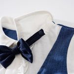 British Gentleman Short-Sleeve Romper – Summer Newborn Cotton Jumpsuit    Mimou Babywear