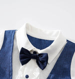 British Gentleman Short-Sleeve Romper – Summer Newborn Cotton Jumpsuit    Mimou Babywear