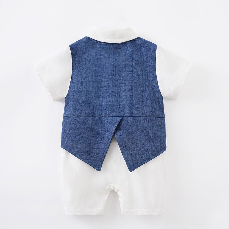 British Gentleman Summer Romper (0-18M)    Mimou Babywear