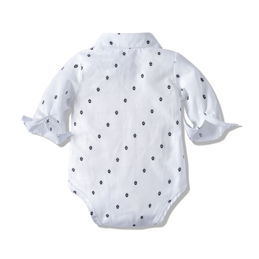 Autumn Gentleman Romper – Long Sleeve Cotton One Piece for Baby Boys | Mimou    Mimou Babywear