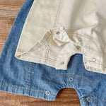 Denim Dungaree Romper & Bonnet Set – Sleeveless Overalls with Matching Hat (0–18M)    Mimou Babywear