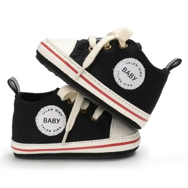 Canvas Lace-Up First Walkers (0-18M)    Mimou Babywear