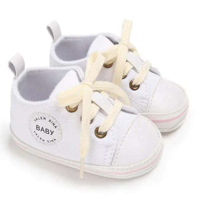 Canvas Lace-Up First Walkers (0-18M)    Mimou Babywear