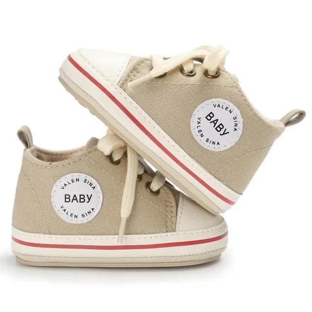 Canvas Lace-Up First Walkers (0-18M)    Mimou Babywear