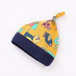 Cartoon Print Romper & Cap (2-Piece, 0-12M)    Mimou Babywear