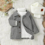 Chevron Fleece-Lined Baby Coat – Warm Winter Jacket (3–36M)   Grey / 2-3Y Mimou Babywear