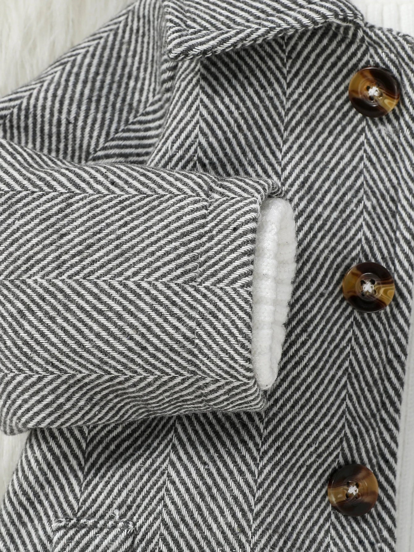 Chevron Fleece-Lined Baby Coat – Warm Winter Jacket (3–36M)    Mimou Babywear