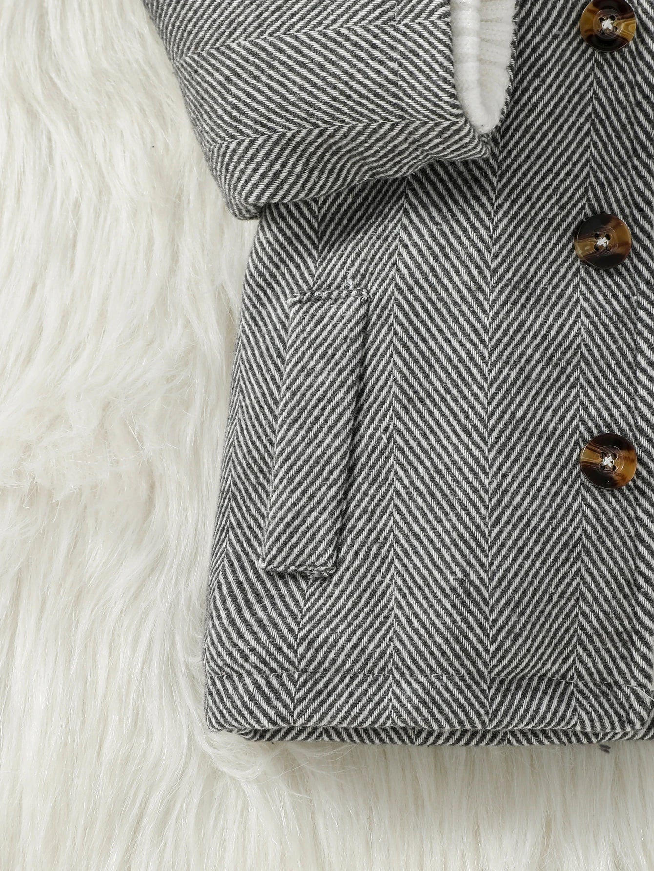 Chevron Fleece-Lined Baby Coat – Warm Winter Jacket (3–36M)    Mimou Babywear