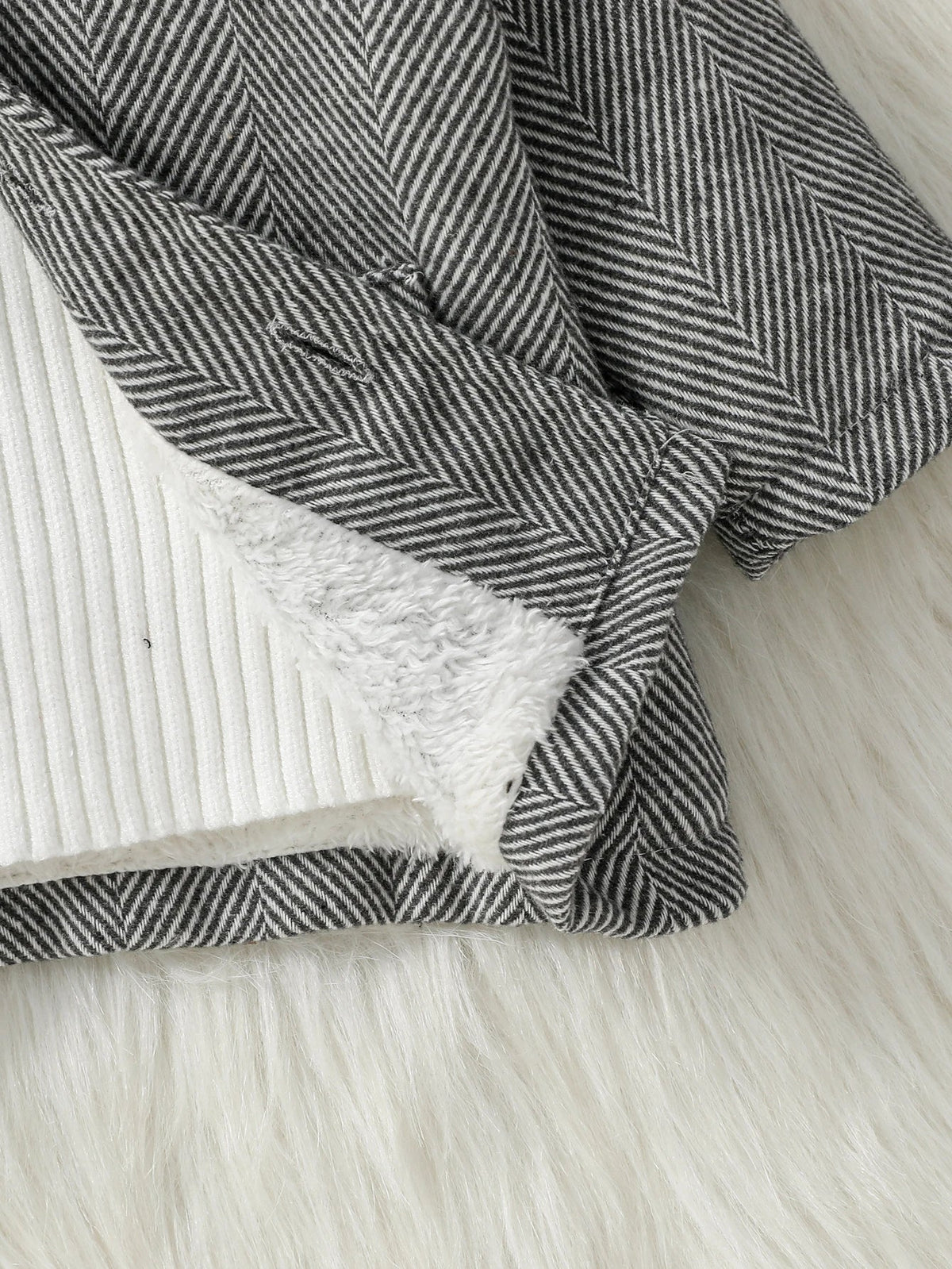 Chevron Fleece-Lined Baby Coat – Warm Winter Jacket (3–36M)    Mimou Babywear