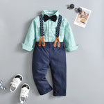 Children's Clothing Korean Version Two-Piece Children's Clothing Summer And Autumn Boys Long Sleeve Baby Baby Clothes    Mimou Babywear