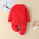 Christmas Cotton Romper – Santa & Reindeer Winter Baby Outfit    Mimou Babywear