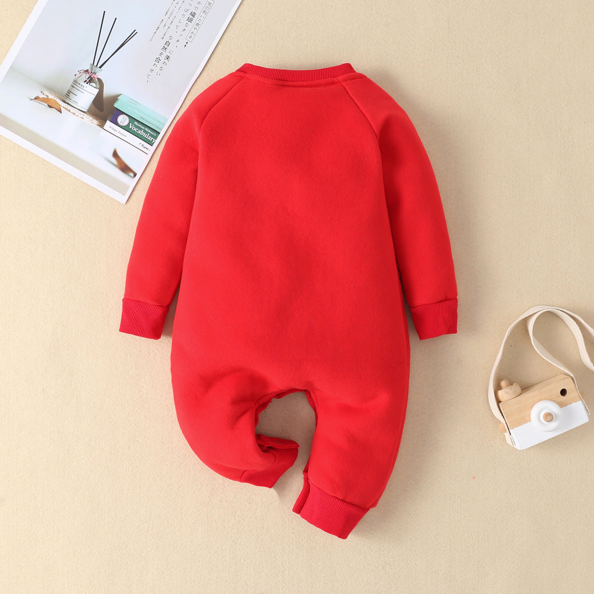 Christmas Cotton Romper – Santa & Reindeer Winter Baby Outfit    Mimou Babywear
