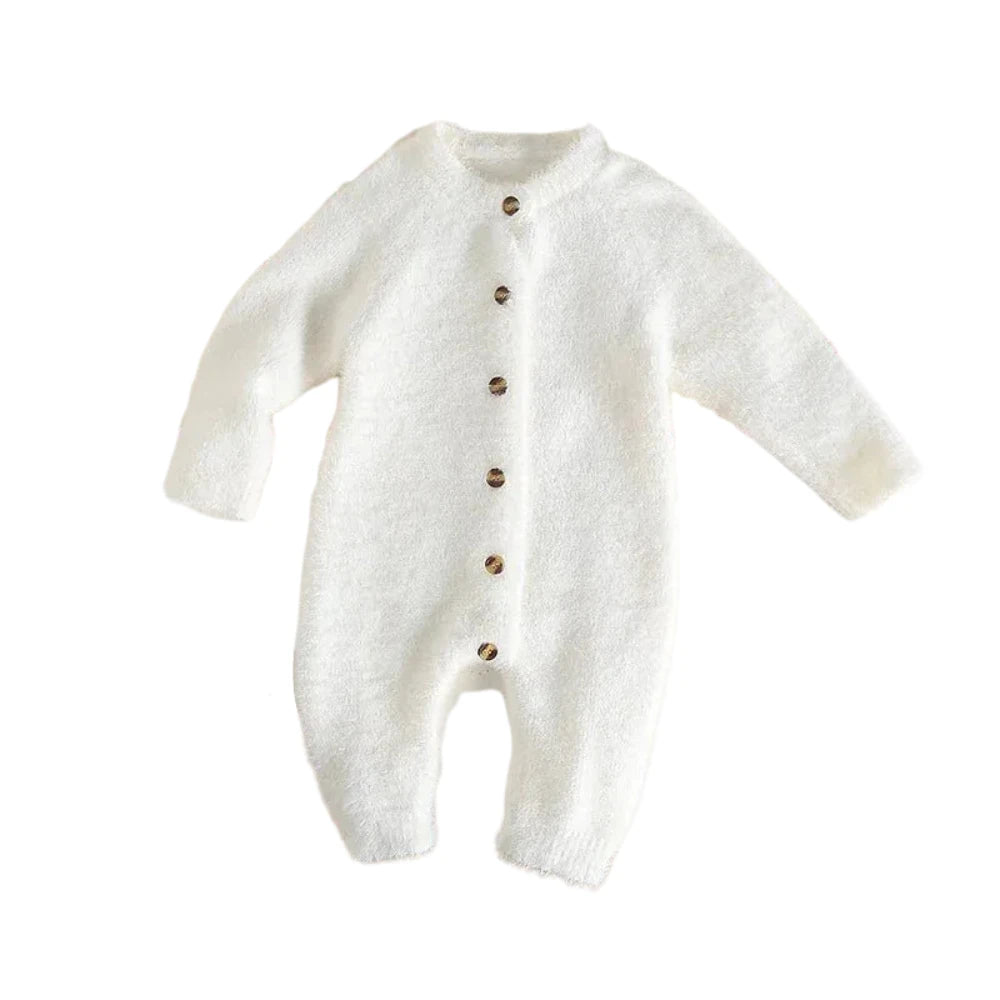 Cloud-Soft Plush Winter Romper (0-12M)    Mimou Babywear
