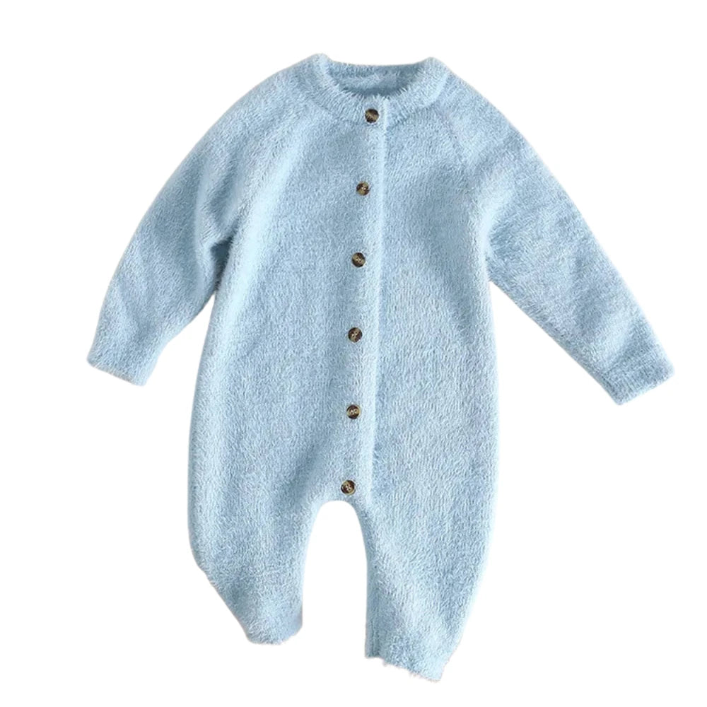 Cloud-Soft Plush Winter Romper (0-12M)    Mimou Babywear