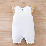 Colorful Jungle Baby Girl Romper with Giraffe & Zebra Print (0–18M)    Mimou Babywear