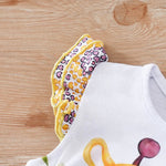 Colorful Jungle Baby Girl Romper with Giraffe & Zebra Print (0–18M)    Mimou Babywear