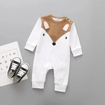 Cotton Animal Print Baby Romper – Long-Sleeve Spring Bodysuit for Newborn Boys & Girls    Mimou Babywear