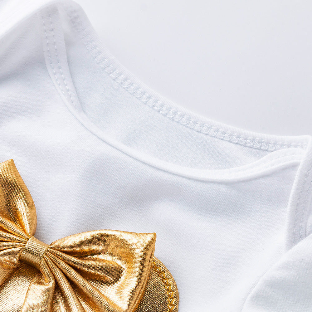 Cotton Baby Romper & Shorts Set – 4-Piece Summer Outfit with Accessories    Mimou Babywear