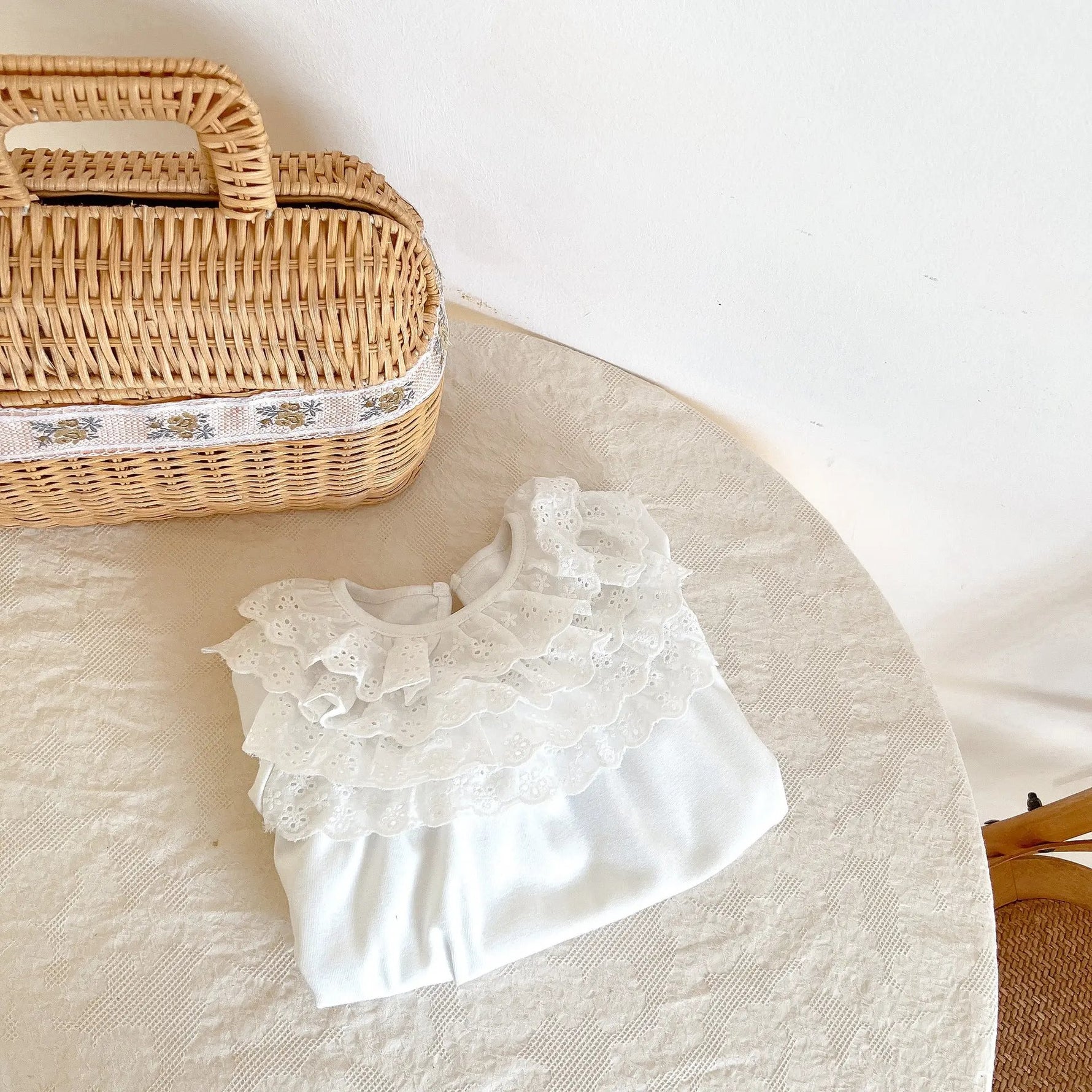 Cotton Doll Collar Baby Romper – Sweet Long-Sleeve Jumpsuit for Girls    Mimou Babywear