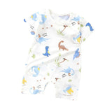 Cotton Newborn Baby Cartoon Short Sleeve Knitted Romper Boy Girl Summer Clothes Bebe Thin Pajamas One Pieces Bodysuit 0-24M   Tomato / 90CM Mimou Babywear