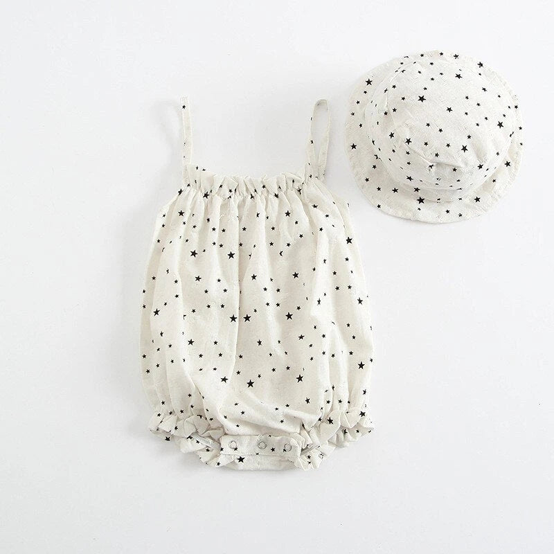 Cotton Outfit & Cap Set (2-Piece, 0-12M)   White / 18M Mimou Babywear
