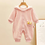 Cotton Princess Baby Romper – Long-Sleeve One-Piece with Hood & Zipper | Autumn Outfit   Pink / 90cm Mimou Babywear