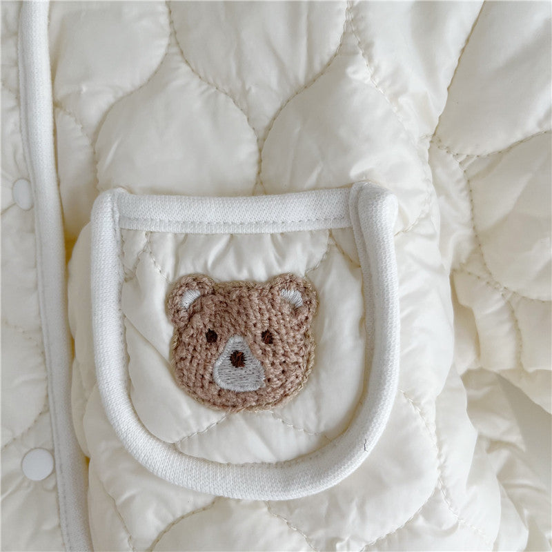 Cozy Cotton Ripple Romper – Autumn & Winter Long-Sleeve One-Piece    Mimou Babywear