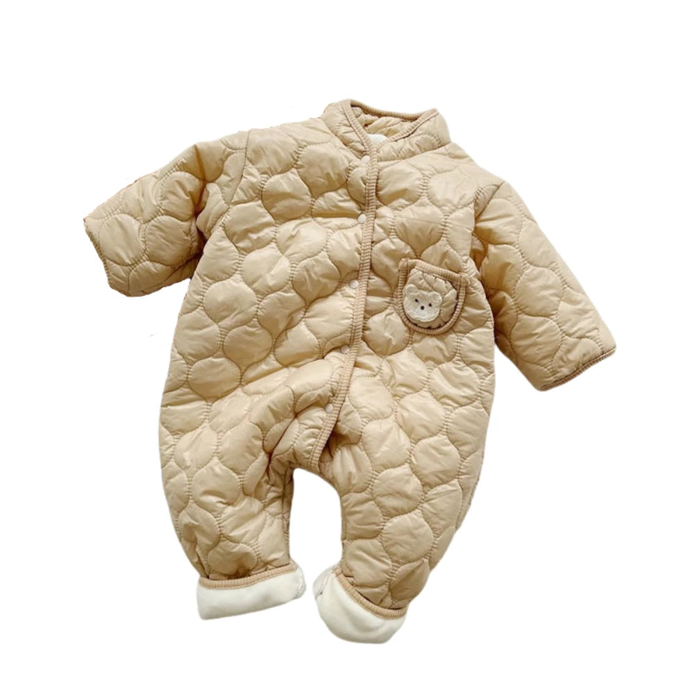 Cozy Ripple Cotton Romper (0-12M)    Mimou Babywear