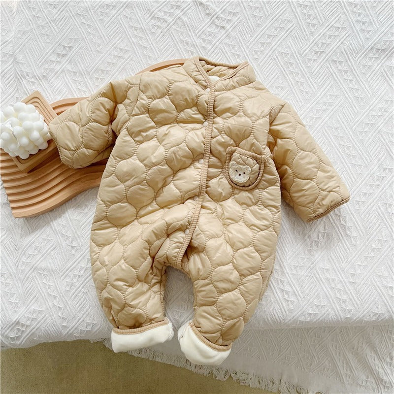 Cozy Ripple Cotton Romper (0-18M)    Mimou Babywear