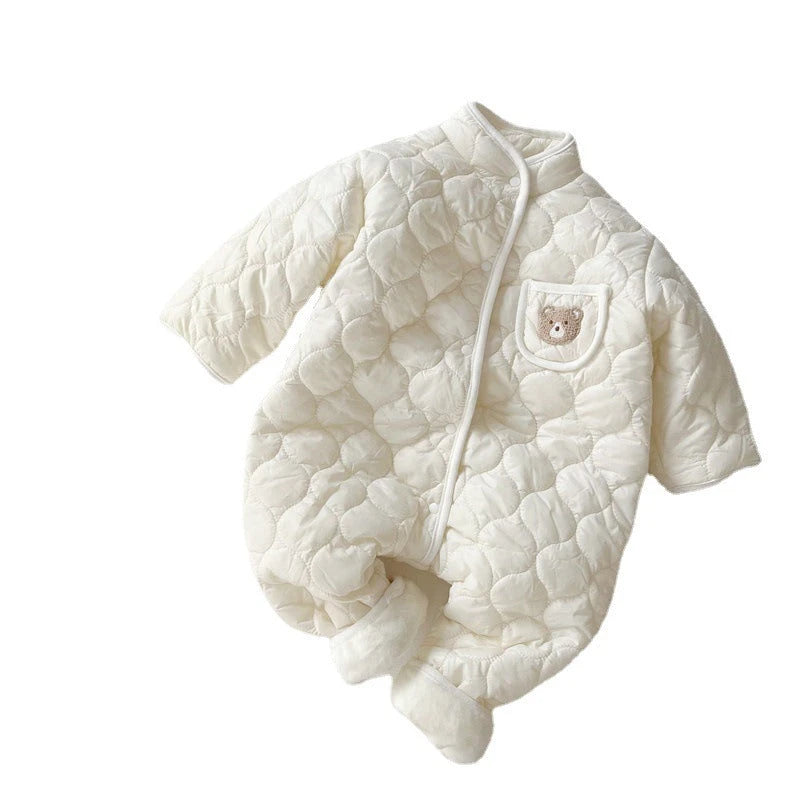 Cozy Ripple Cotton Romper (0-18M)    Mimou Babywear