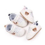 Cute Bear Baby Sneakers First Walkers with Non-Slip Sole (0–18M)    Mimou Babywear