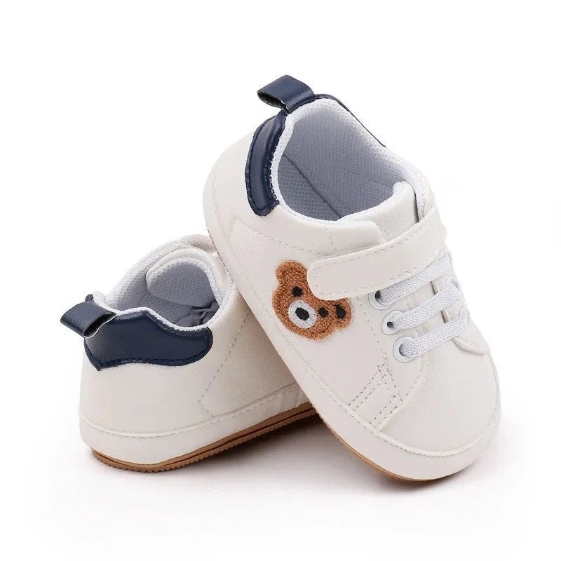 Cute Bear Baby Sneakers First Walkers with Non-Slip Sole (0–18M)    Mimou Babywear