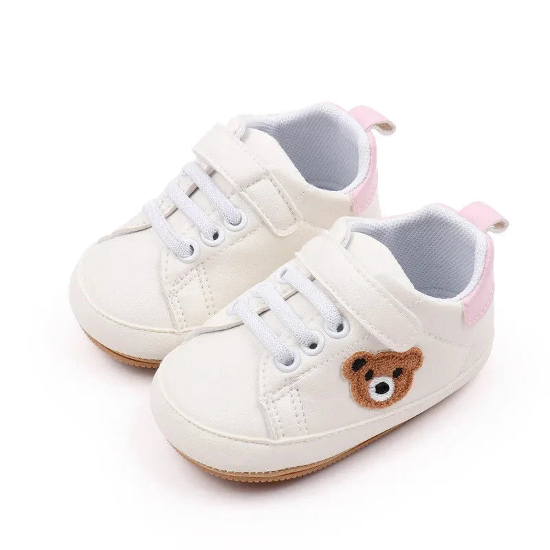 Cute Bear Baby Sneakers First Walkers with Non-Slip Sole (0–18M)    Mimou Babywear