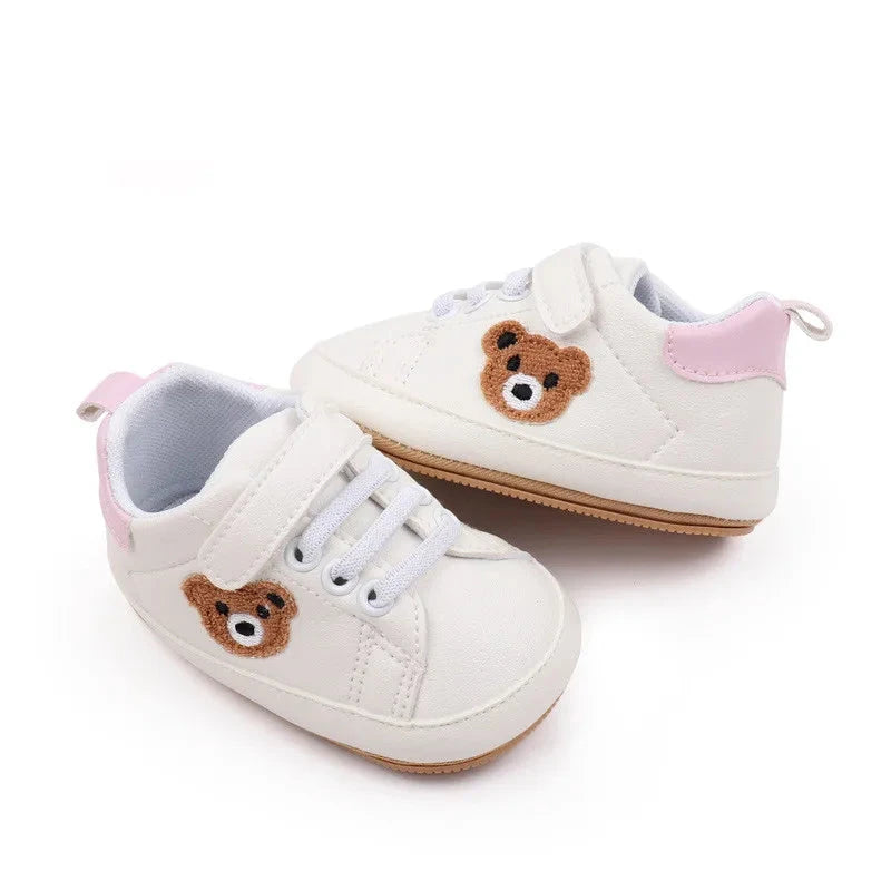 Cute Bear Baby Sneakers First Walkers with Non-Slip Sole (0–18M)    Mimou Babywear