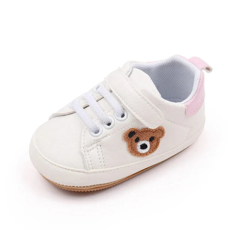 Cute Bear Baby Sneakers First Walkers with Non-Slip Sole (0–18M)    Mimou Babywear