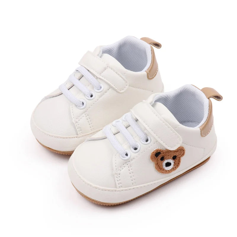 Cute Bear Baby Sneakers First Walkers with Non-Slip Sole (0–18M)    Mimou Babywear