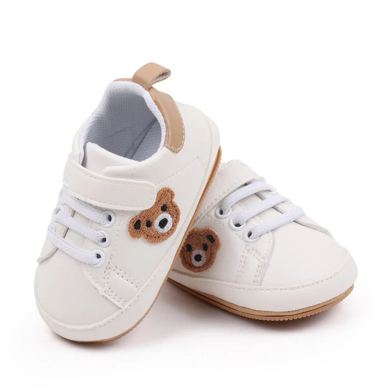 Cute Bear Baby Sneakers First Walkers with Non-Slip Sole (0–18M)    Mimou Babywear