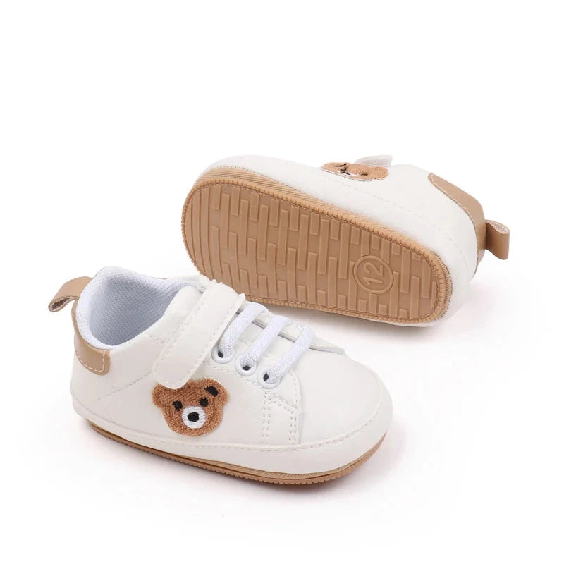 Cute Bear Baby Sneakers First Walkers with Non-Slip Sole (0–18M)    Mimou Babywear