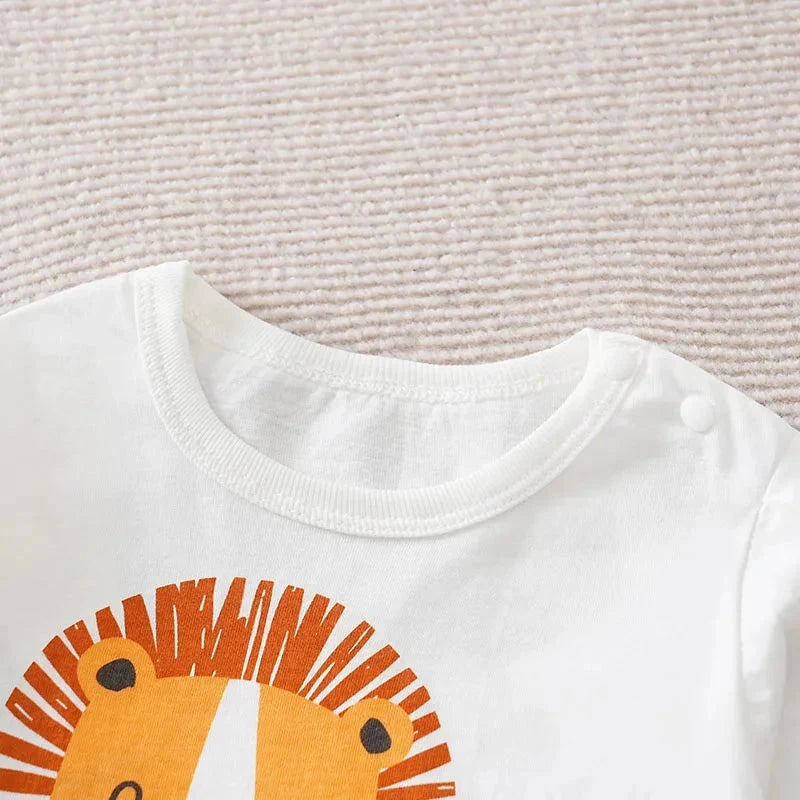 Cute Lion Baby Cotton Long Sleeve T-Shirt (6–36M)    Mimou Babywear